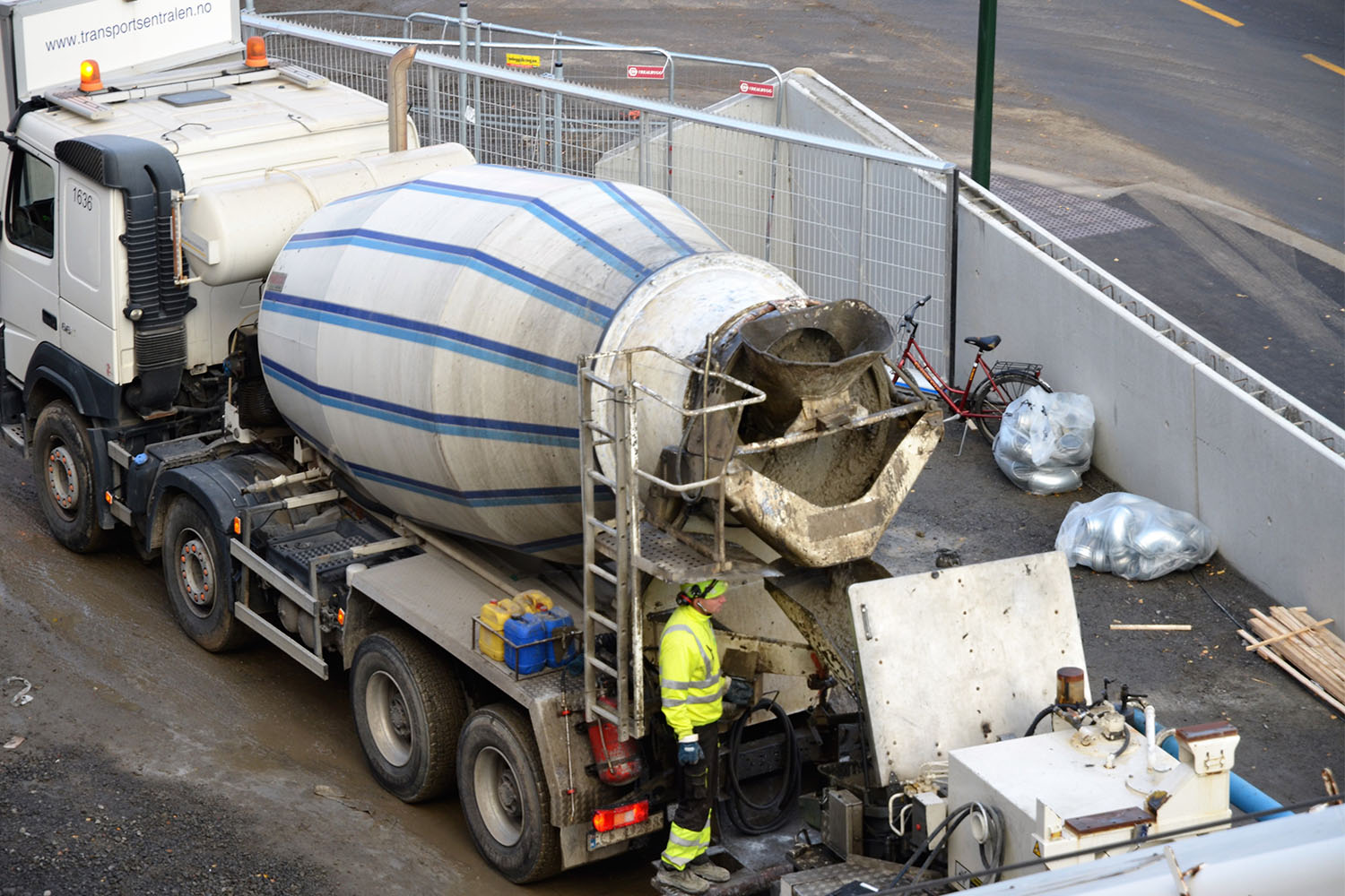 Coronatiltak under betongtransport