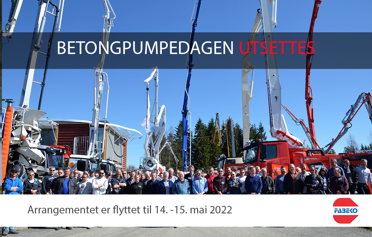 Betongpumpedagen flyttes til 14-15 mai 2022